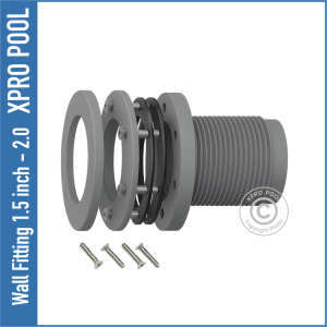 Bague murale Raccord anti-reflux pour piscine à liner vinyle Gris