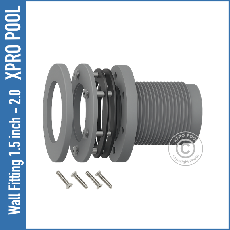 Casquillo de pared Accesorio de reflujo para piscina con revestimiento de vinilo Gris