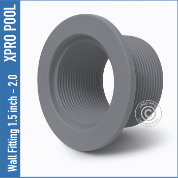 Inlet fitting 1.5 inch ABS for concrete pools outside ring 2 inch Grau