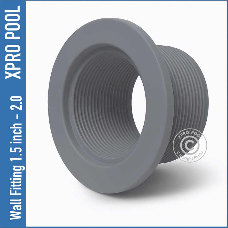 Racor de entrada 1.5" ABS para piscinas de hormigón anillo exterior 2 Gris