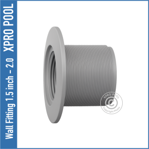 Inlet fitting 1.5 inch ABS for concrete pools outside ring 2 inch Gray
