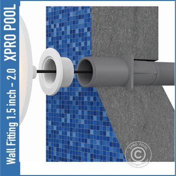 Raccord d'entrée 1,5" ABS pour piscines en béton anneau extérieur 2 Gris