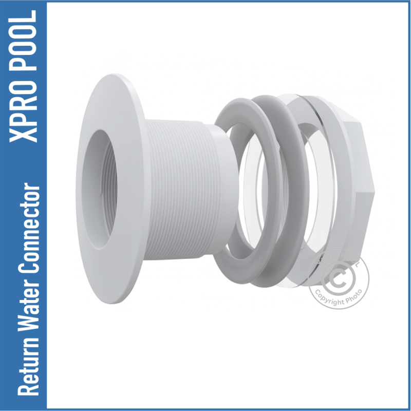 Inlet fitting ABS 1 1/2 x 2 female thread for plastic and metal swimming pools