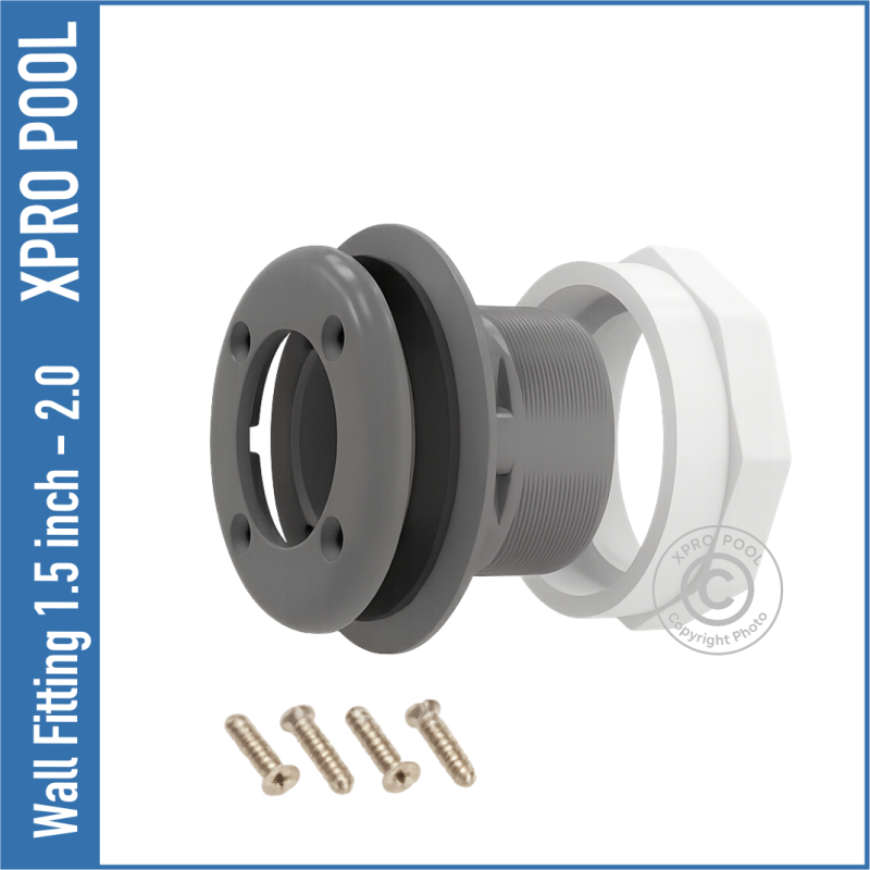 Raccord de sortie filetage femelle 1 1/2«  x 2 » pour piscine en vinyle gris