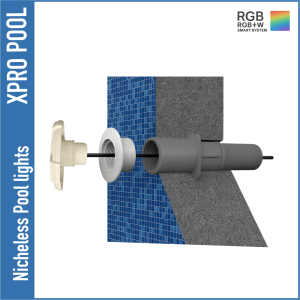 Nicheless luz de la piscina midi 117X13 | BLANCO CÁLIDO / RGB+W 10W | 1,5 pulgadas