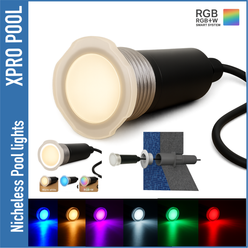 Luz LED para piscinas y spas sin nicho - Múltiples opciones de color 12 W