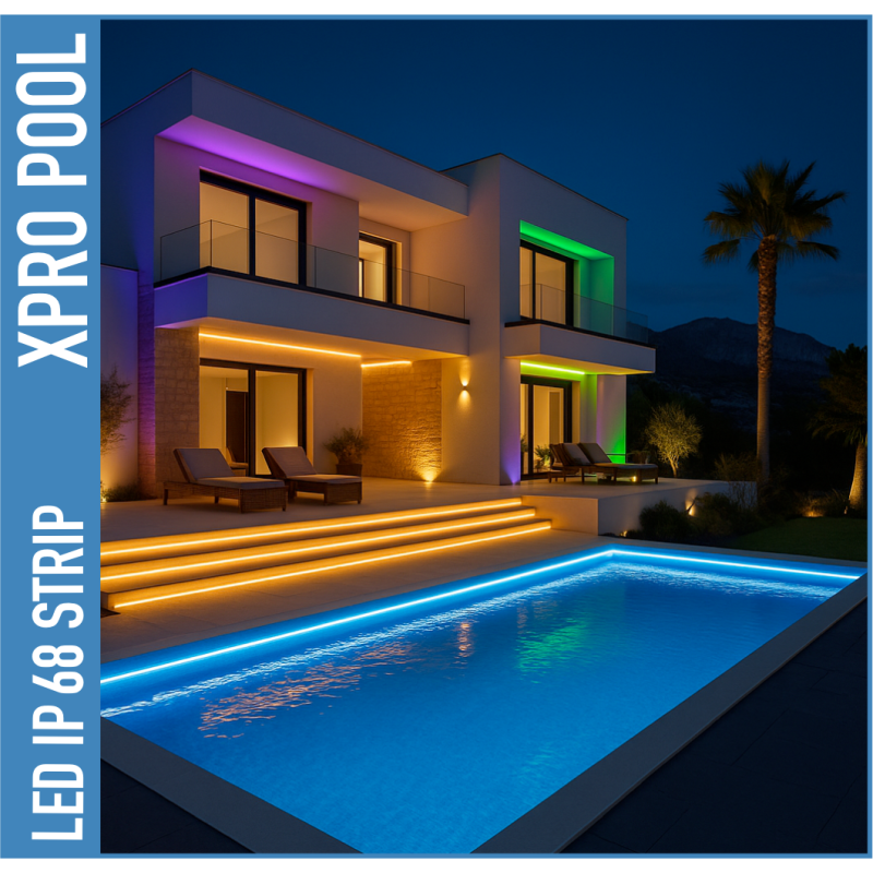 Tira LED IP68 para Piscinas – Tira LED de Silicona 24 V (Blanco Cálido 2700 K / RGB+W – 2700 K)