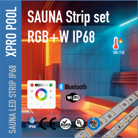 SET Sauna LED Strip RGBW IP68 – geschikt voor hoge temperaturen tot 105 °C en vochtige omgevingen (UL-gecertificeerd)