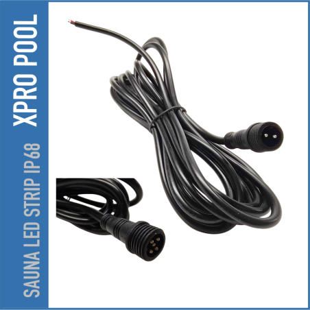 Câble de rallonge 2 pôles pour bandes LED sauna SMD.