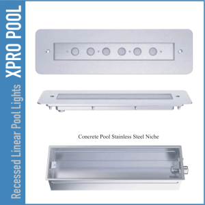 Éclairage de piscine linéaire encastré 120 × 350 mm – PRO LINE – 6 W / 12 W – Couleur unique, RGB & RGBW