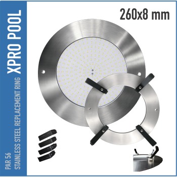 Ultradünner par56 Ersatzring mit Pool-Lampe 260x30 mm 25W-35W- WEISS