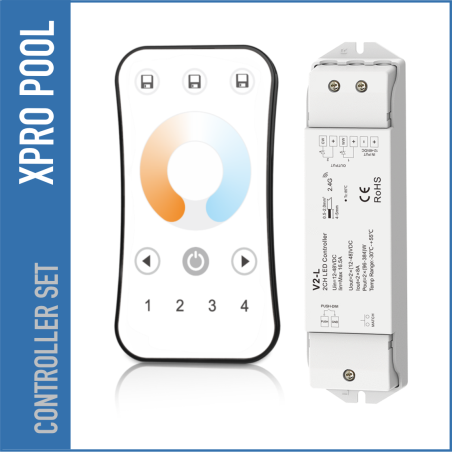 Controlador LED Dual Color V2-L – CCT / Blanco Regulable (2700K–6000K) – Mando RF