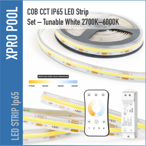 COB CCT LED Strip Set IP65 – 5 m Rol – Tunable White 2700K–6000K – Inclusief Controller