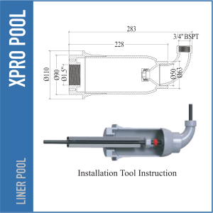 XPRO Pool LED-Wanddurchführung 1½” Innengewinde – Für Poolbeleuchtung (50–63 mm)
