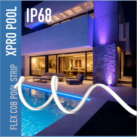 PRO LINE IP68 FLEX COB LED Strip 10×5 mm – 24V – 10W/m – A Medida y en Rollo