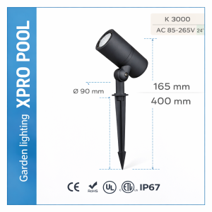 Foco LED de Jardín XPRO con Piqueta 20W – AC 85-265V – IP65 – Carcasa de Aluminio Fundido