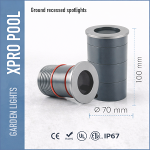 Bodeneinbaustrahler Ø70 mm – 6W – 3000K Warmweiß – IP67 – AC100-240V