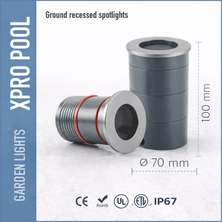 Ground Recessed Spotlight Ø70 mm – 6W – 3000K Warm White – IP67 – AC100-240V