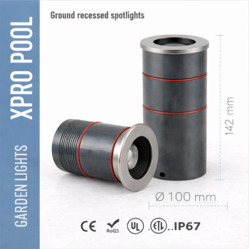 Foco Empotrable de Suelo Ø100 mm – 12W – 3000K Blanco Cálido – IP67 – AC100-240V