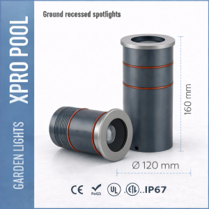 Foco Empotrable de Suelo Ø120 mm – 15W – 3000K Blanco Cálido – IP67 – AC100-240V