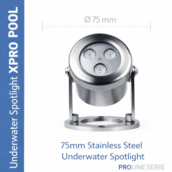 PRO LINE | Spot sous-marin de 75 mm en acier inoxydable | 6W - 9W