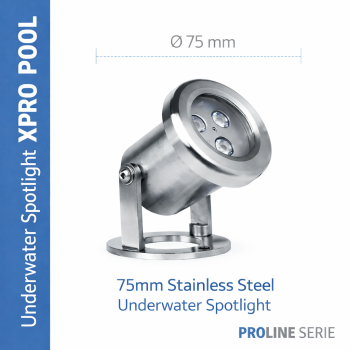 PRO LINE | 75mm Edelstahl Unterwasserscheinwerfer | 6W - 9W