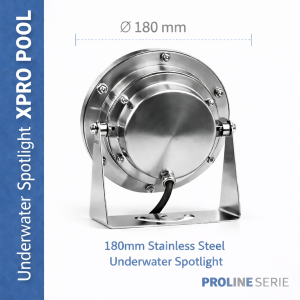 PRO LINE | Onderwater spot RVS 316L | 180 mm | 12w -18w - 25w