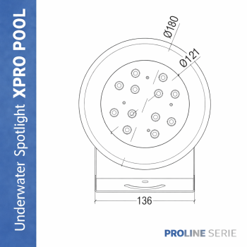 PRO LINE | Onderwater spot RVS 316L | 180 mm | 12w -18w - 25w