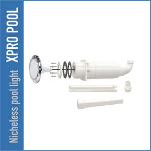 Proline ultradunne zwembadlamp 220 × 19 mm – RVS 316L – Nicheloos – 18W / 25W / 35W