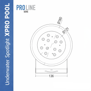 PRO LINE | Projecteur Submersible Acier Inoxydable 316L | 180 mm | 12W - 18W - 25W