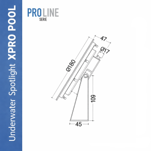 PRO LINE | Foco Subacuático Acero Inoxidable 316L | 180 mm | 12W - 18W - 25W