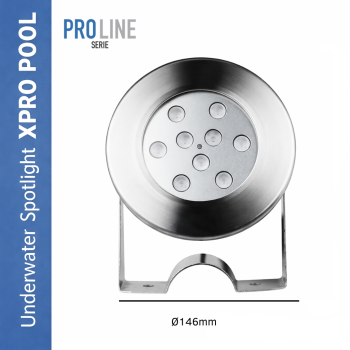 PRO LINE | Underwater Spotlight Stainless Steel 316L | 146 mm | 9W - 18W - 25W