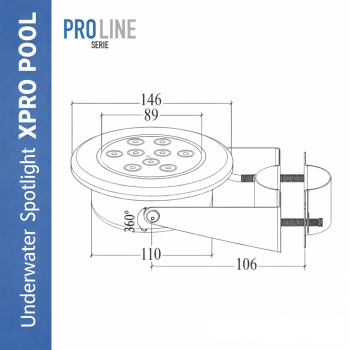 PRO LINE | Onderwater spot RVS 316L | 146 mm | 9W - 18W - 25W