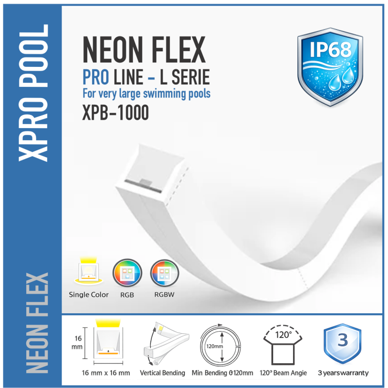 PROLINE IP68 L-SERIE — 24V Neon LED-Streifen für Schwimmbäder