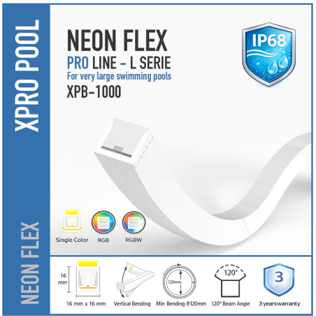 PROLINE IP68 L SERIES — 24V Neon LED Strip for Swimming Pools