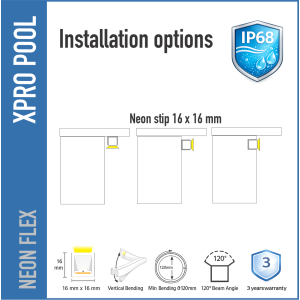 PROLINE IP68 SÉRIE L — Ruban LED Néon 24V pour Piscine