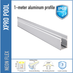 PROLINE IP68 SÉRIE L -R- Ruban LED Néon 24V pour Piscine