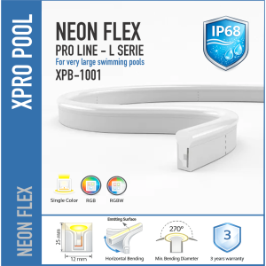 PROLINE IP68 SÉRIE L -R- Ruban LED Néon 24V pour Piscine