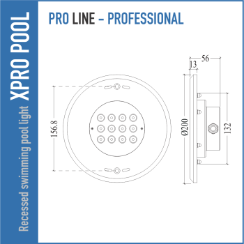 PROLINE PRO Lámpara Empotrada para Piscina Acero Inoxidable 316L | Piscinas de hormigón.