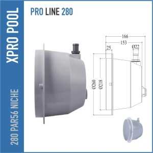 Build-in niche Niche ABS PAR56 for concrete pools.