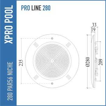 Build-in niche Niche ABS PAR56 for concrete pools.