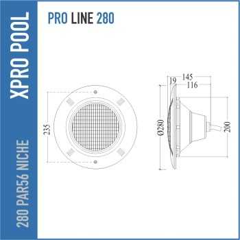 Build-in niche Niche ABS PAR56 for concrete pools.