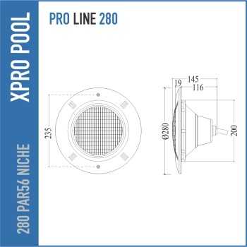PAR56 Einbaunische für Folienpools / Liner Pools – Ø280 mm – IP68 – ABS
