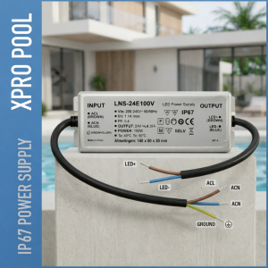 XPRO POOL – Fuente de Alimentación LED 100W IP67 24V (Compacta e Impermeable)