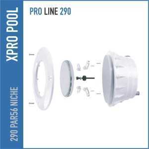 LED Poolleuchte (Weiß) + Einbauset – Anthrazit – PAR56 – Komplettset