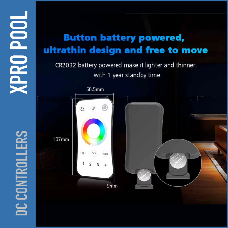 Ultradunne RGB / RGBW RF Afstandsbediening – Touch Wheel LED Dimmer 12V Draadloze Controller