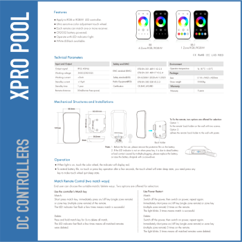 WiFi + RF LED Controller Set mit Touch-Fernbedienung – 5 Kanal RGB / RGBW / RGB+CCT 12–24V