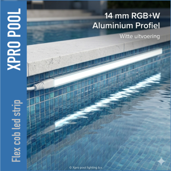 PRO LINE IP68 RGB+W COB LED Strip for Swimming Pool – 14×6 mm – 24V – 18W/m – Custom Made or per Roll