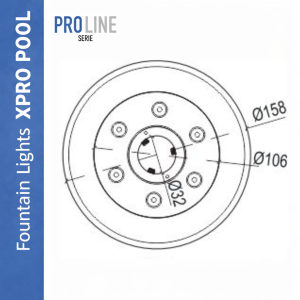 PRO LINE | Iluminación de fuente de acero inoxidable 316L | 158mm | 12W - 18W