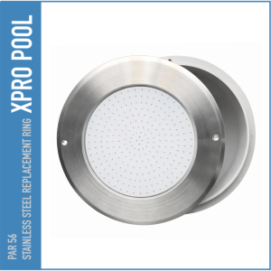 Ultradünne PAR56 Poolleuchte 25W–35W | Edelstahl 316L Ersatzring | Ø260 mm | XPRO POOL